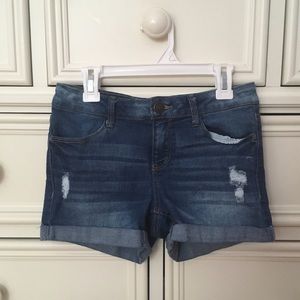 Distressed Denim Shorts
